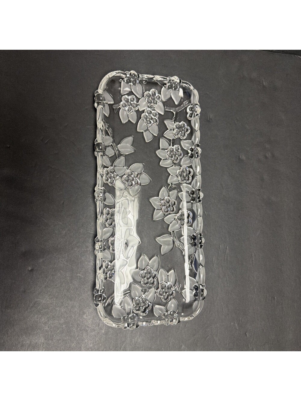 Mikasa Carmen Walther Glass Canape Tray Frosted Rectangular Serving Platter 13"